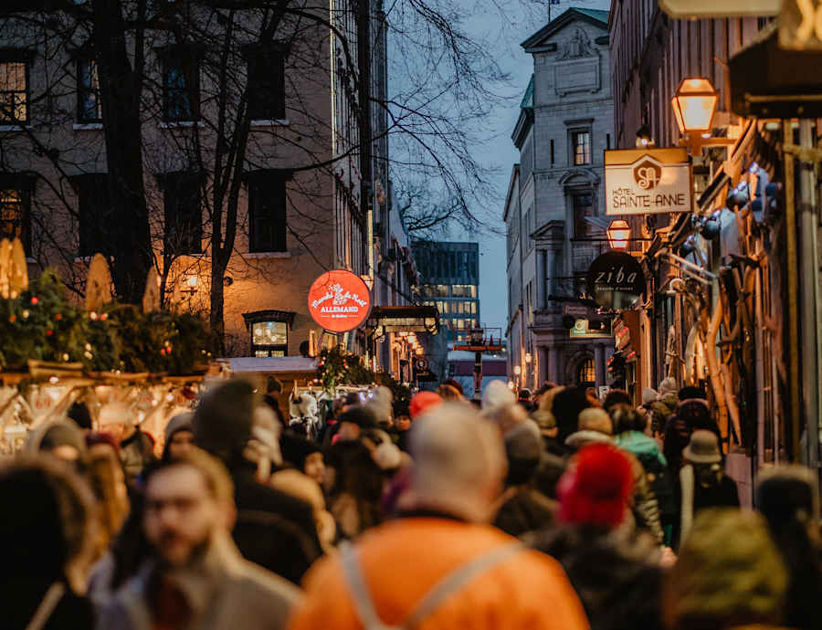 Marché de Noël allemand de soir